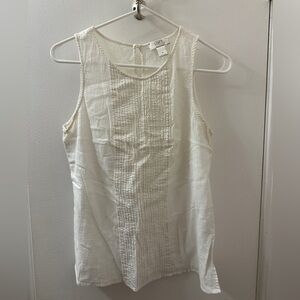 Loft white linen blend tank - Sz M